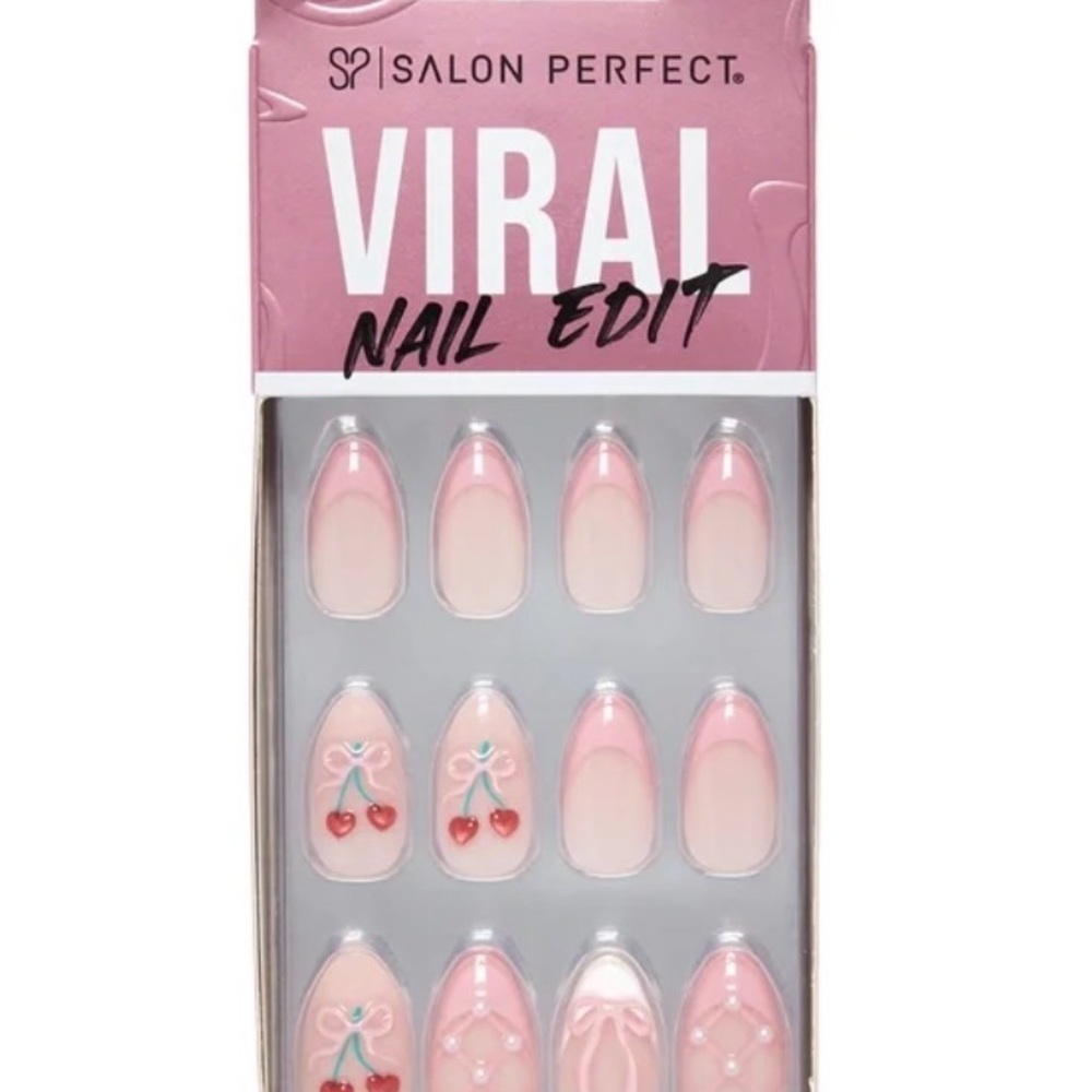 Salon Perfect Viral Nail Edit Pink Cherry Press-On Nails